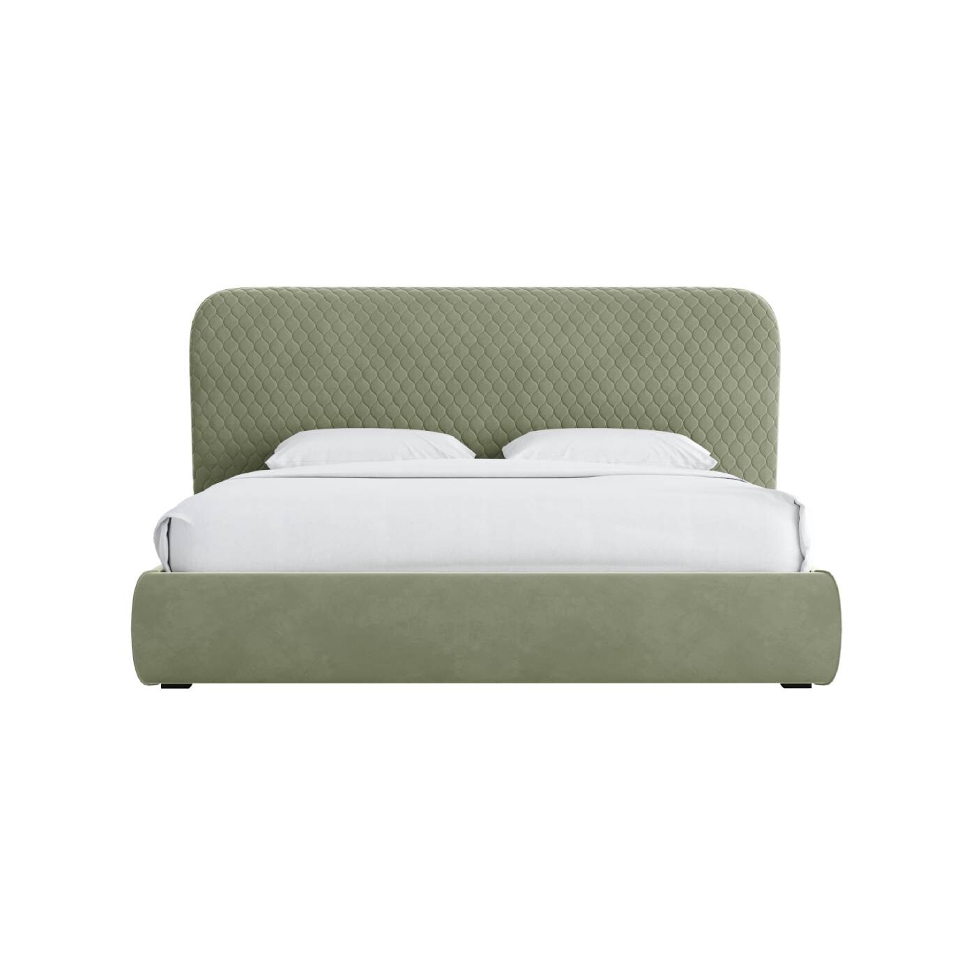 Кровать двуспальная 160 см с ящиком и подъемным механизмом зеленая Honey K00281