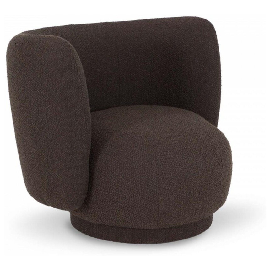 Кресло-пуф круглое вращающееся рогожка коричневое Lucca