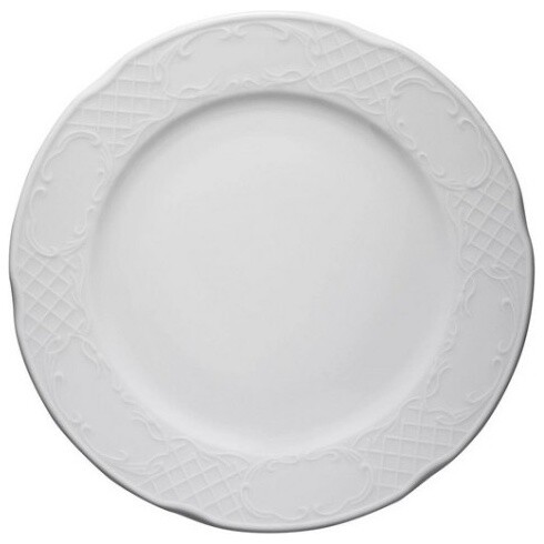 Тарелка плоская фарфоровая круглая 25 см белая Clasico