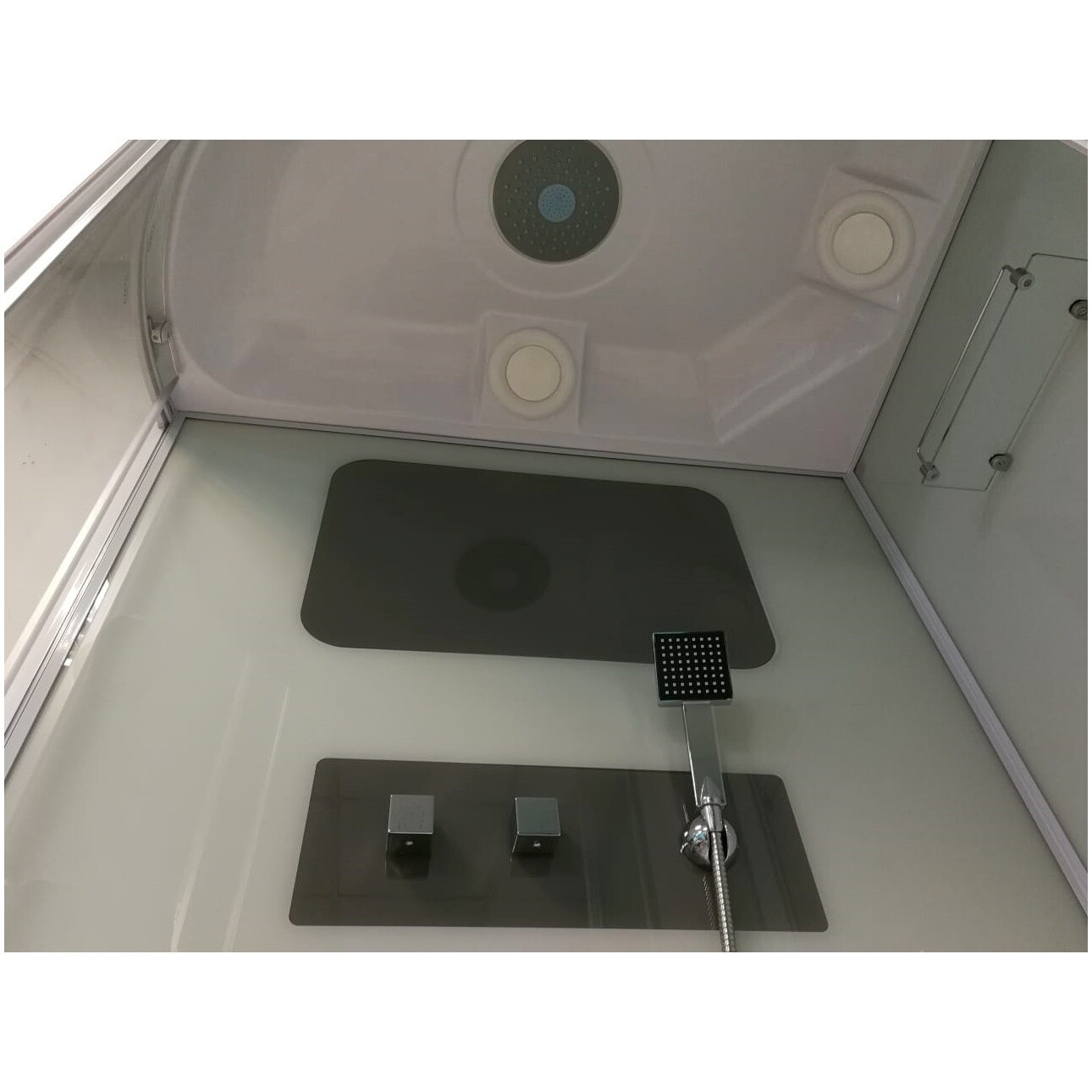 Душевая кабина ассиметричная правая со средним поддоном 80х120 см белая Parly BMM120R - изображение 8