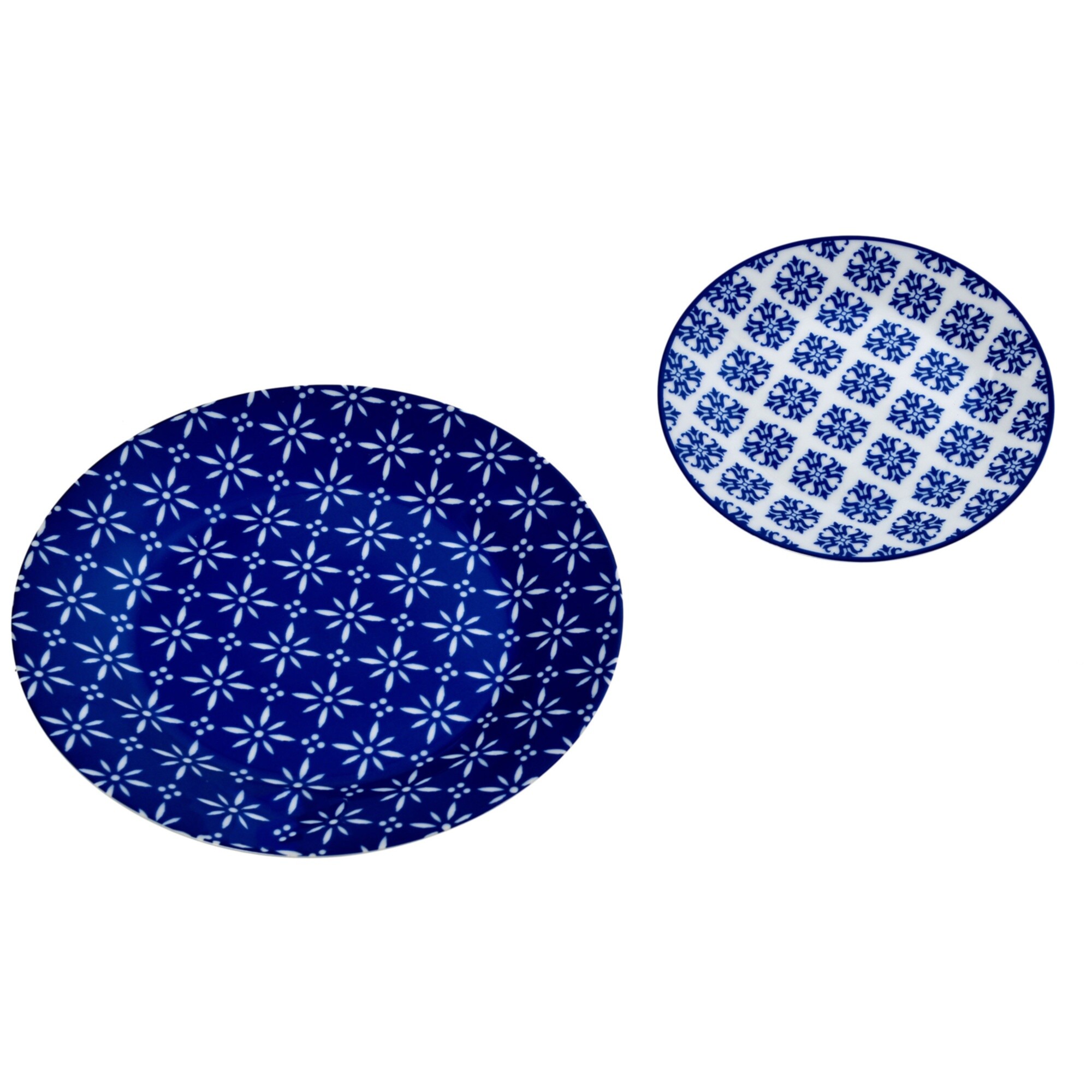 Тарелки фарфоровые круглые 7 шт синие