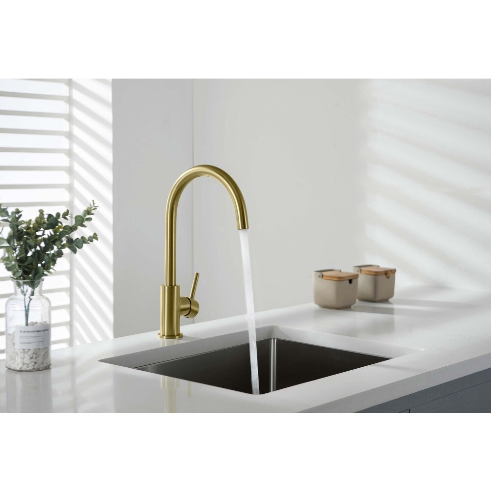 Смеситель для кухни однорычажный золотой Aquatek "Европа" AQ1382BG - изображение 5