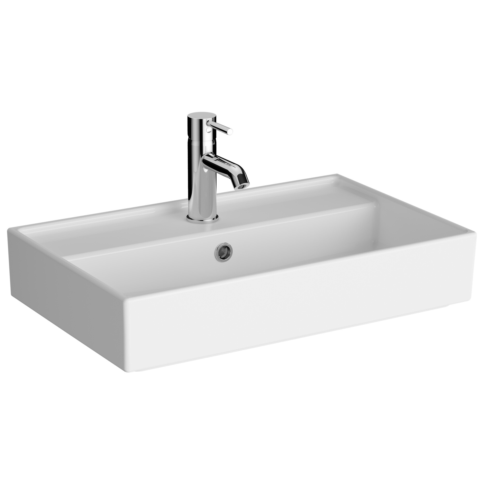 Раковина накладная фарфоровая прямоугольная 38х60,5 см белая Vitra ArchiPlan 7401B003-0001