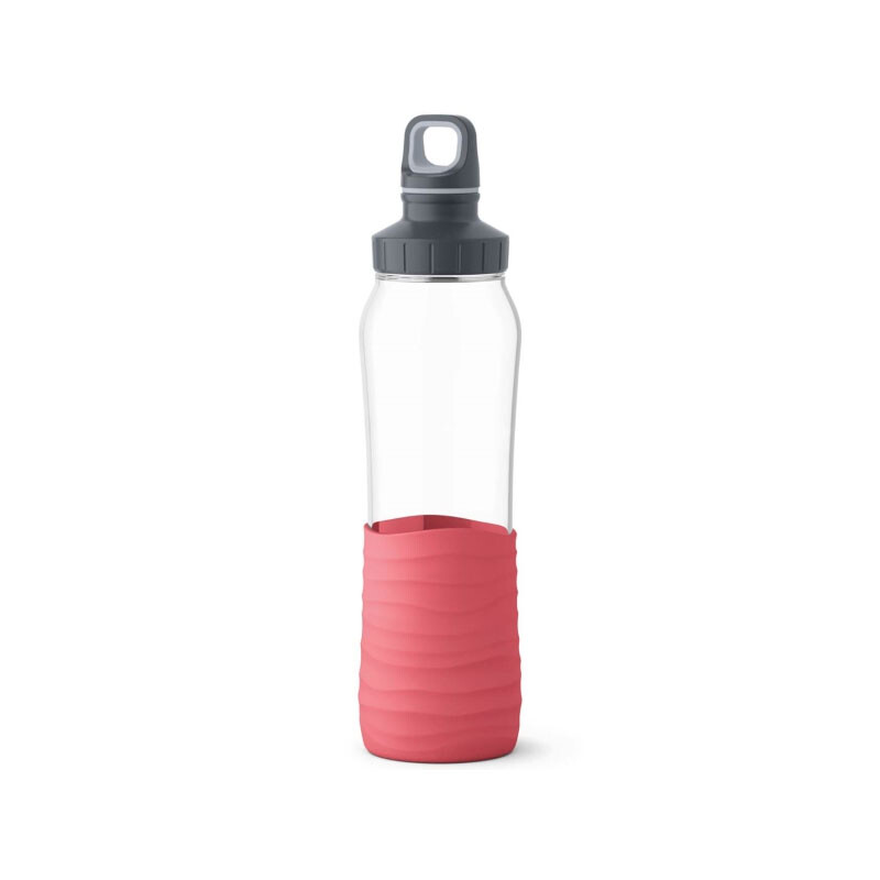 Бутылка для воды стеклянная розовая 0,7л Emsa 