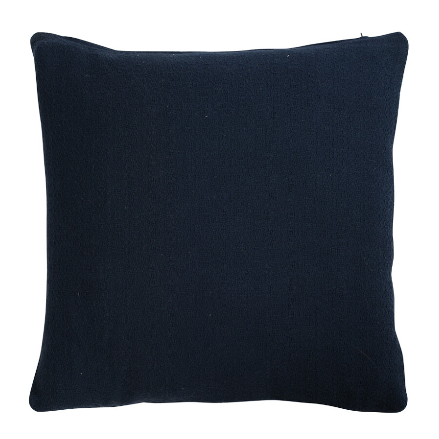 Подушка декоративная хлопковая 45х45 см темно-синяя Essential