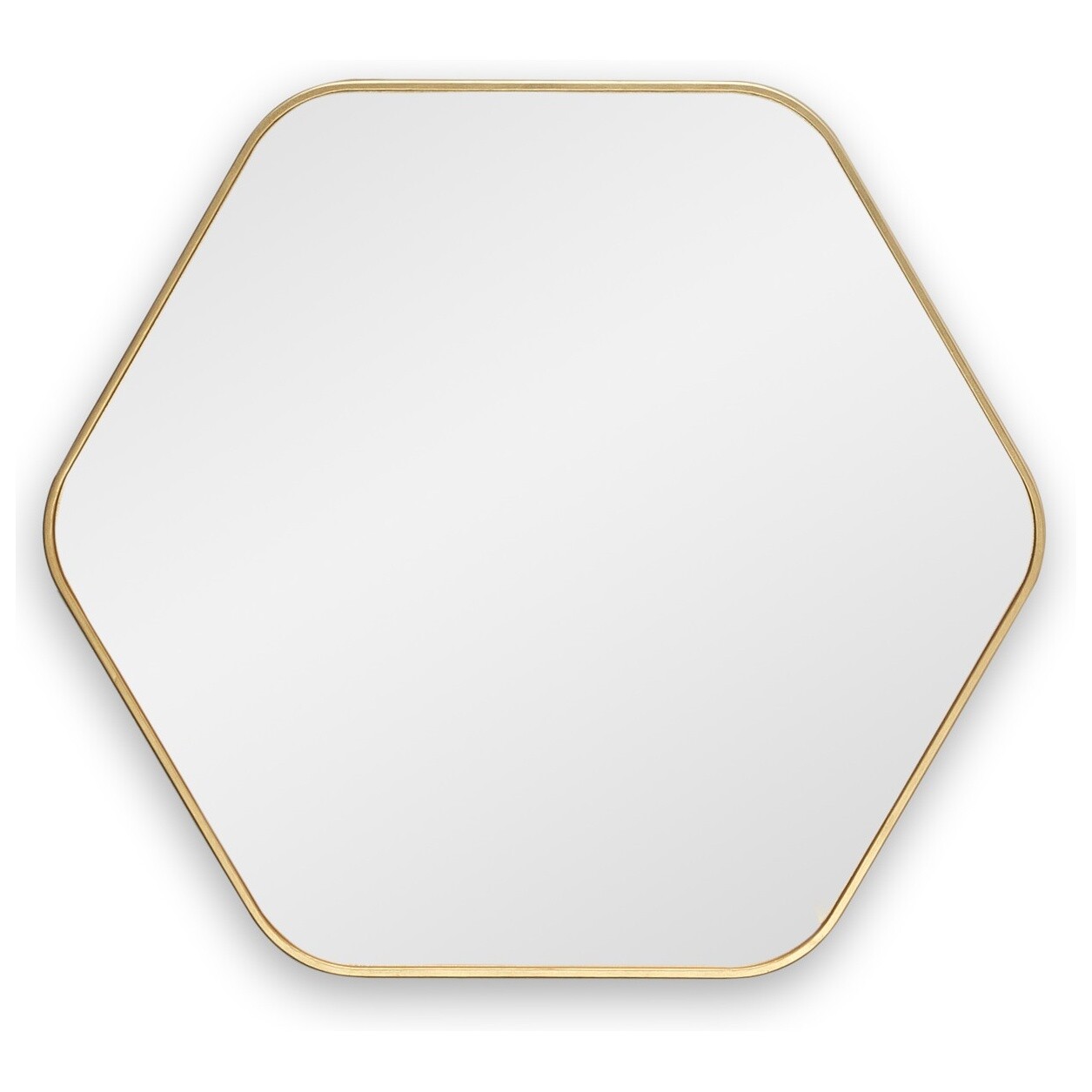 Зеркало настенное ромб в тонкой раме золото Hexagon M Gold Smal