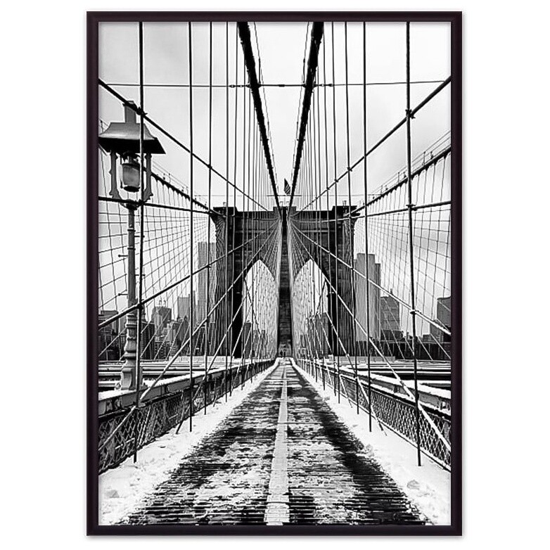 Постер в алюминиевом багете 30х40 см &quot;Бруклинский мост 1&quot;