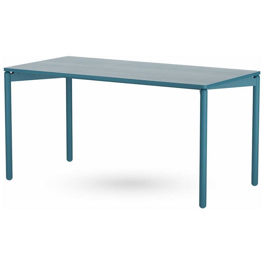 Обеденный стол деревянный 75х150 см сине-зеленый Saga