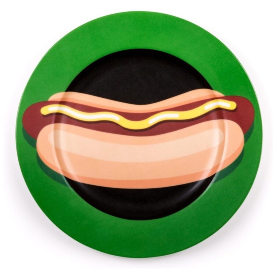 Тарелка фарфоровая 27 см зеленая Hot Dog