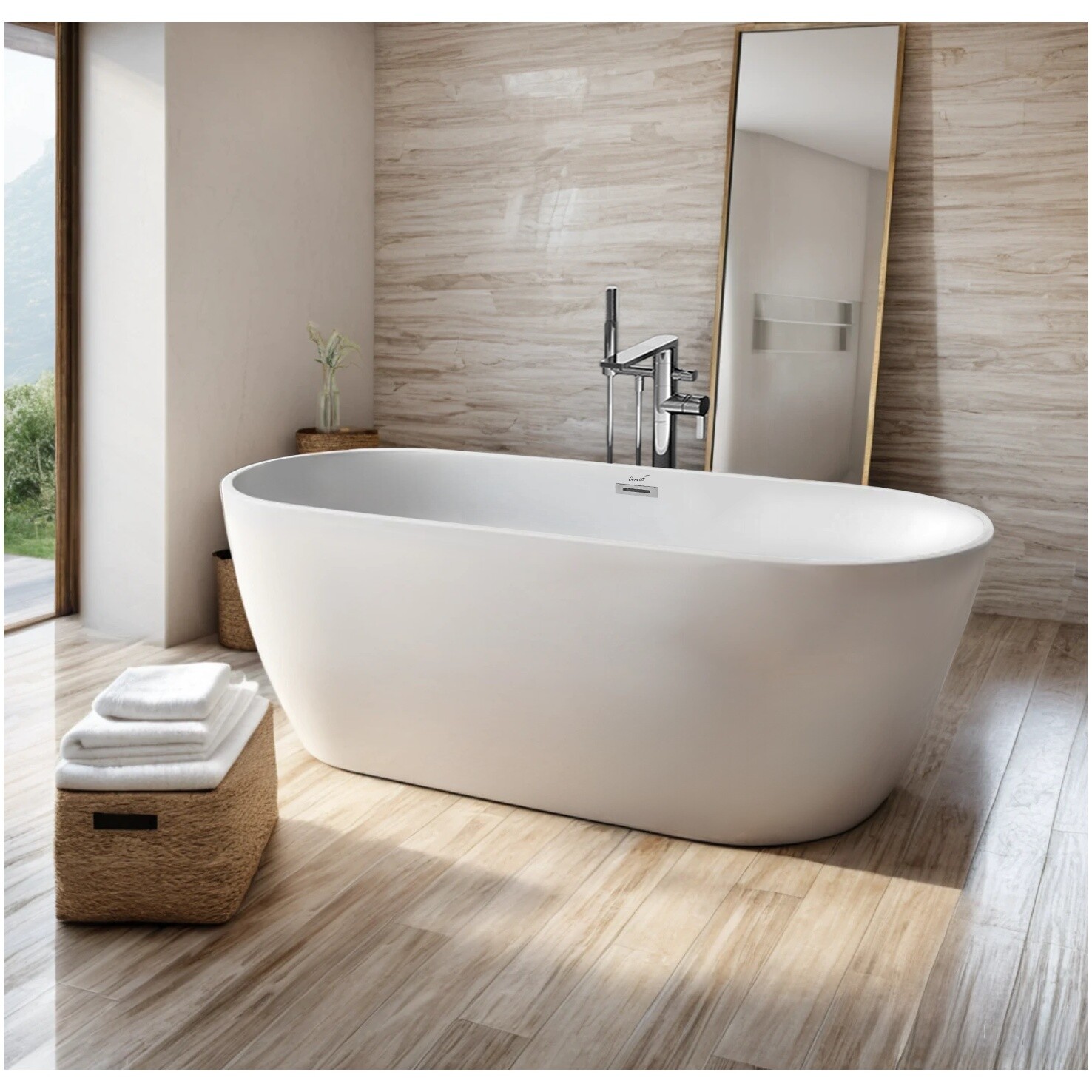 Ванна акриловая овальная 75х170 см белая матовая Cerutti SPA d'ISEO170MW CT10511