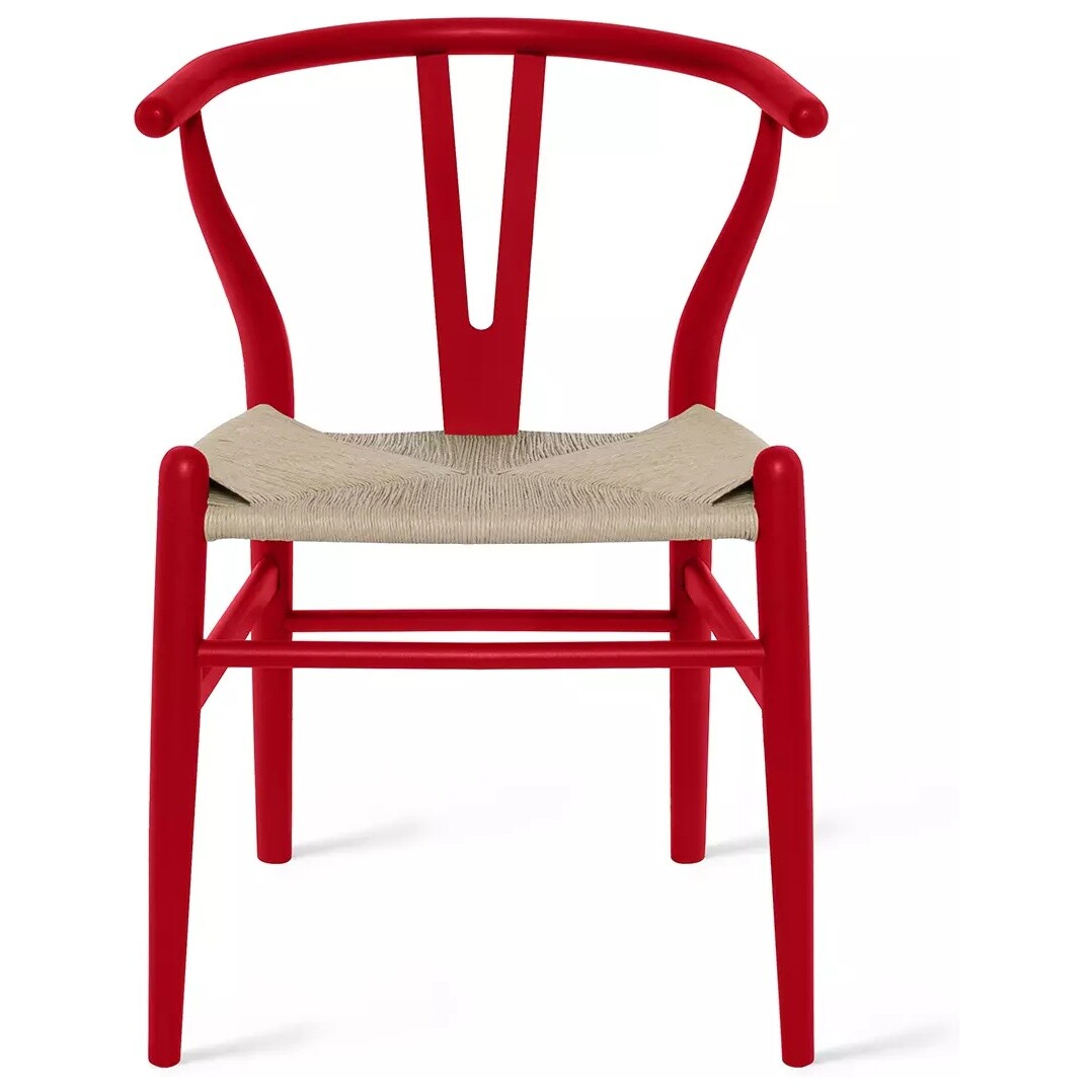 Деревянный стул красный Wishbone