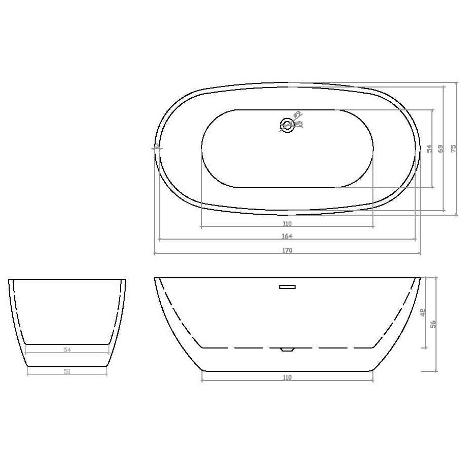 Ванна акриловая отдельностоящая со сливом-переливом белая Cerutti SPA D'iseo CT7390 - изображение 5