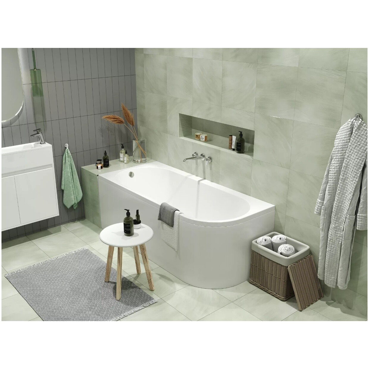 Ванна акриловая 170х75 см левая белая Creto Melissa 32-17075L - изображение 4