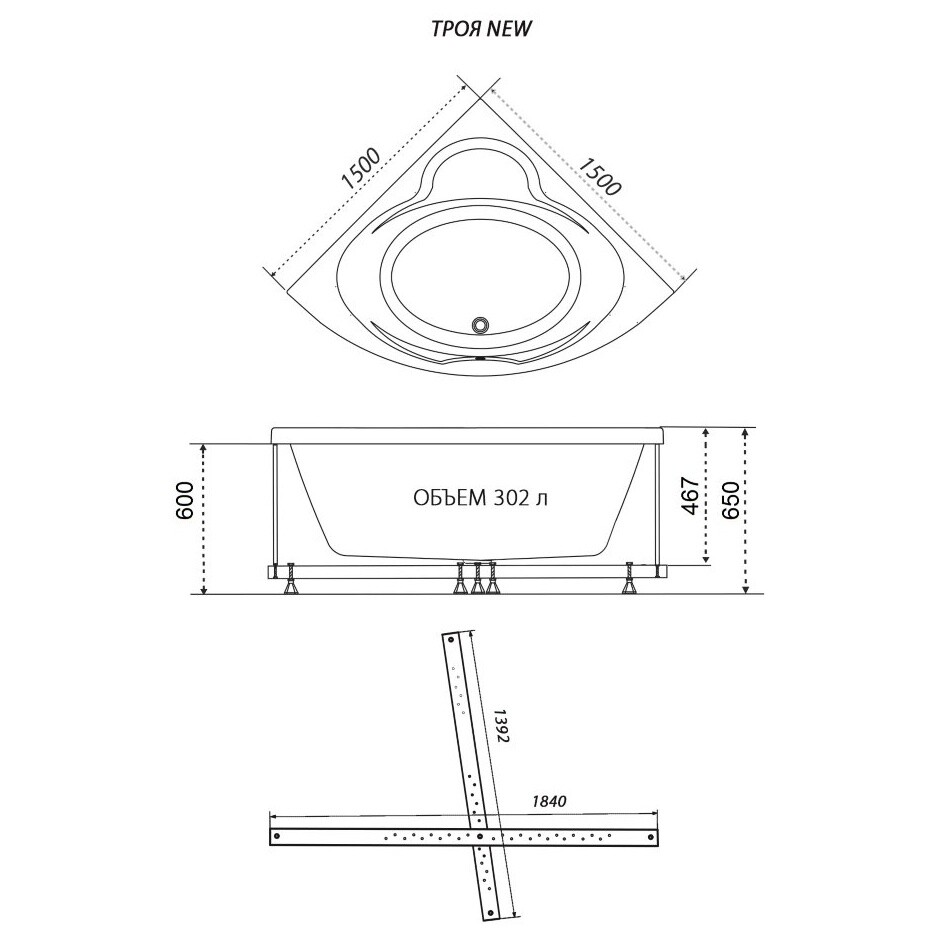 Ванна акриловая белая Triton "Троя" Щ0000046092 - изображение 8