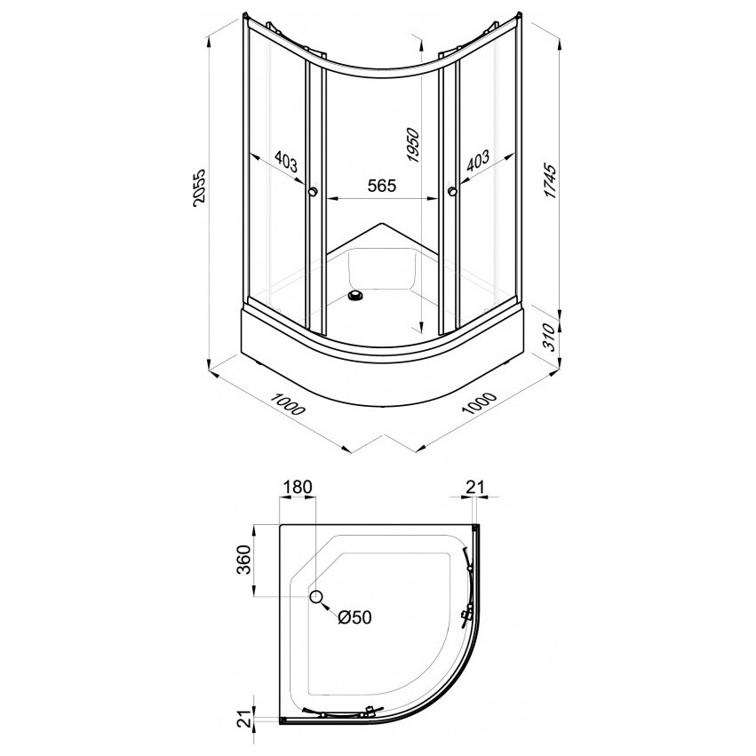 Душевой уголок 100х100 см белый Triton "Мозаика" Щ0000064826 - изображение 5