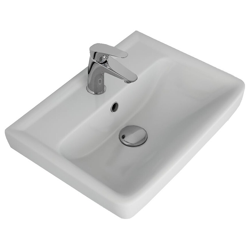 Раковина мебельная прямоугольная 50 см белая Dreja "Мини" 195032 - изображение 4