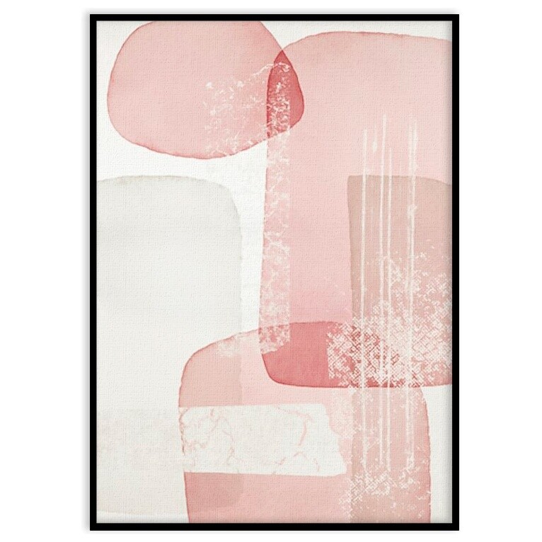 Постер на холсте в раме 70х50 см розовый, белый &quot;Абстракция №137&quot;