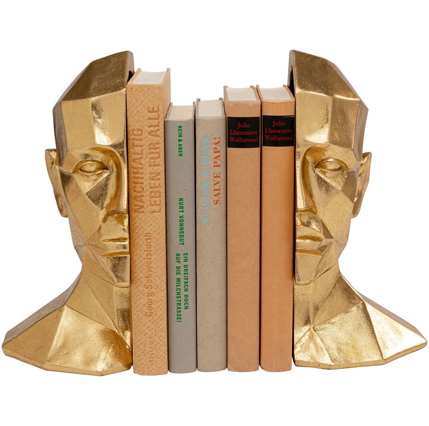 Подставка для книг декоративная золотая Face 54620