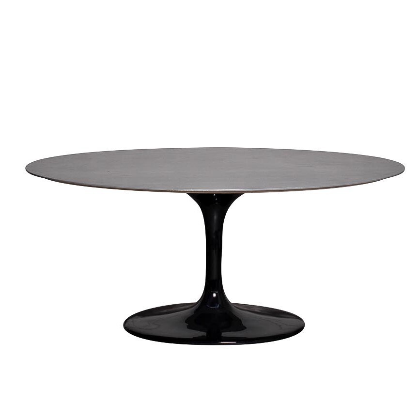 Обеденный стол овальный черный 170х110 см Grey