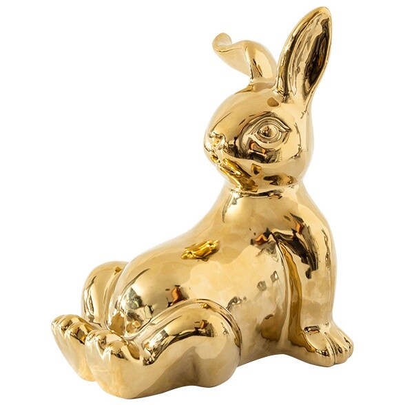 Керамическая статуэтка золотая Lying Rabbit-A