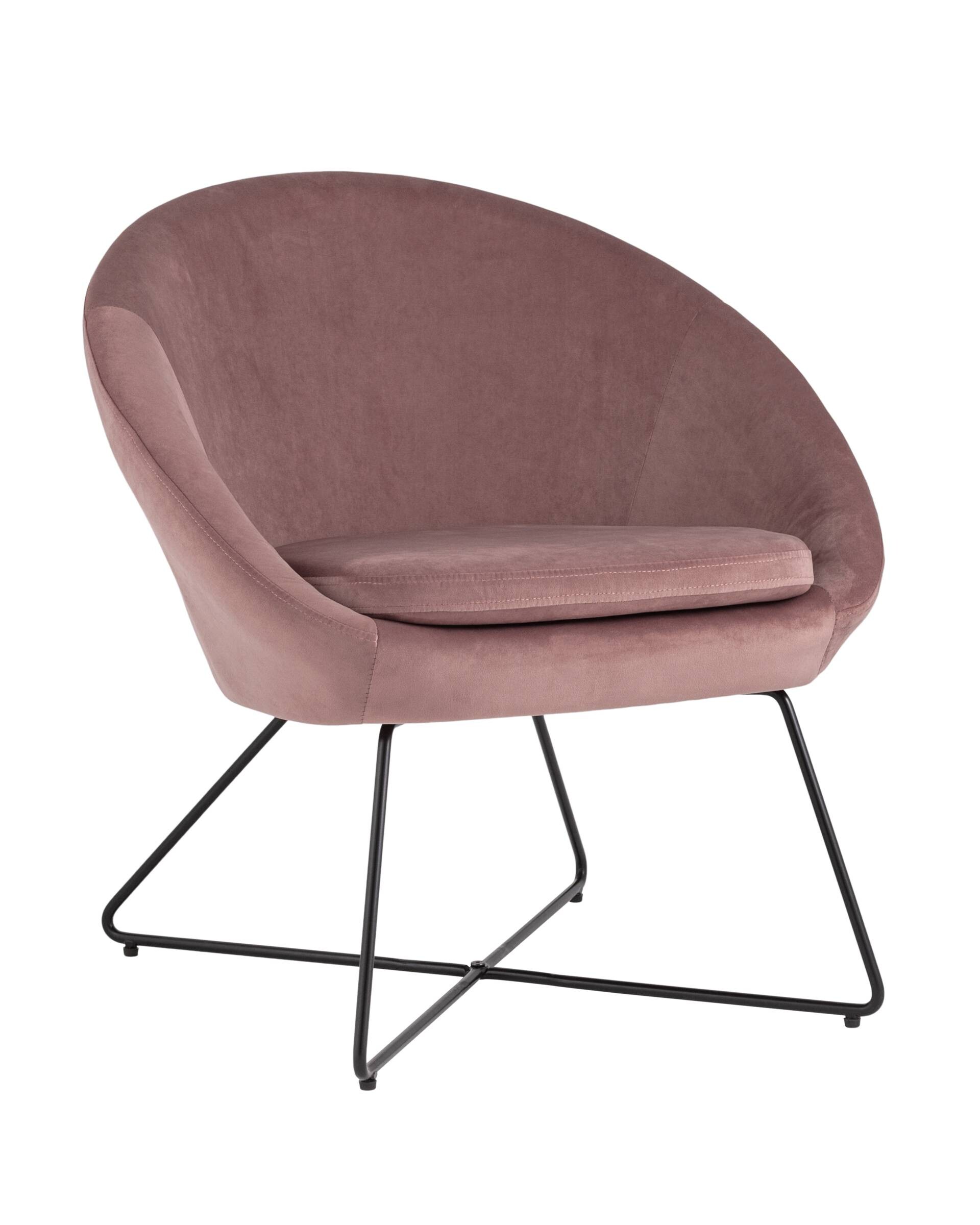 Кресло с мягкими подлокотниками пыльно-розовое Колумбия