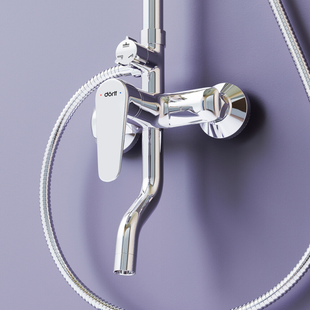 Душевой комплект с тропическим душем и смесителем для ванны хром Diwo "Новгород" DW-NOV-75-000 - изображение 8