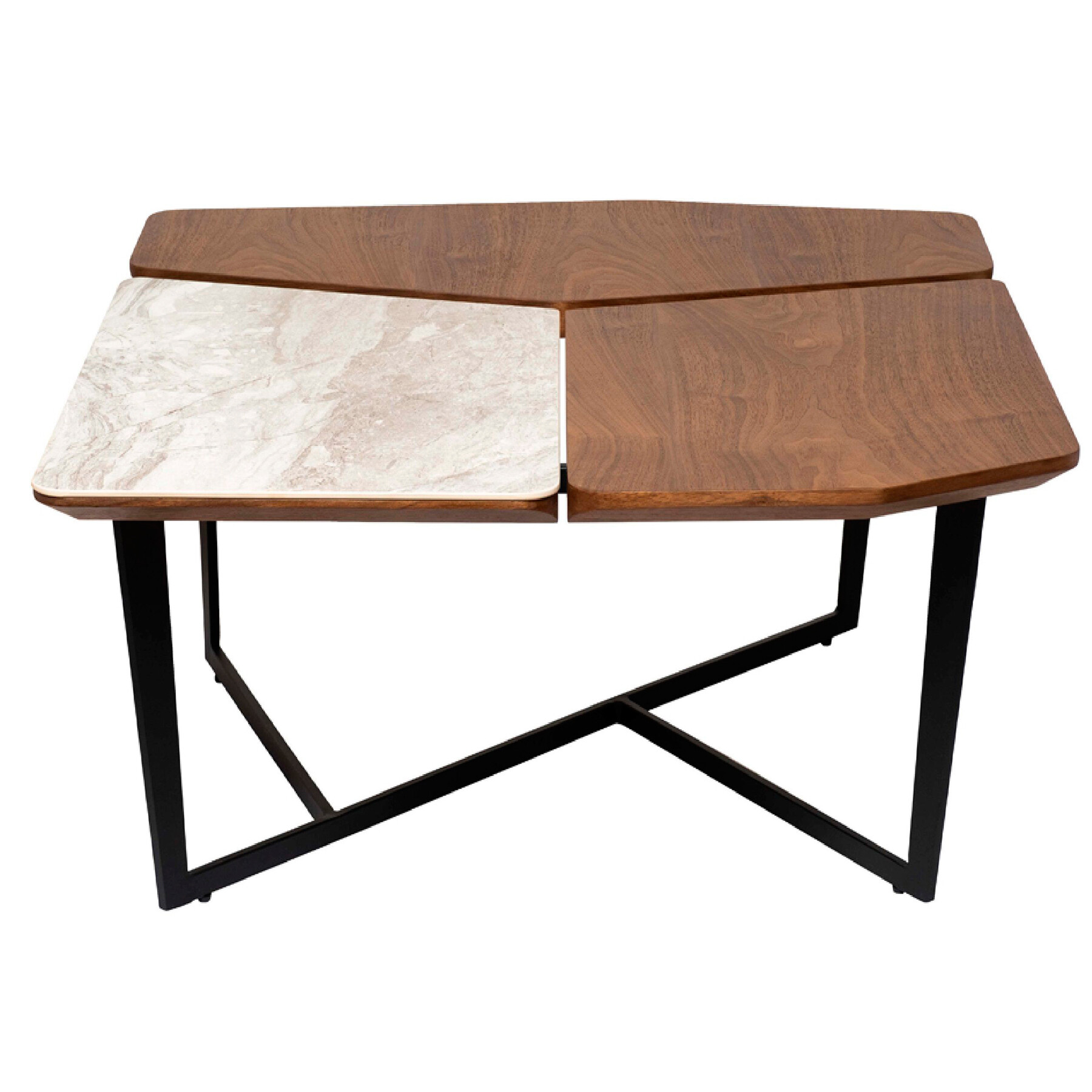 Журнальный столик деревянный с креамической вставкой 85 см