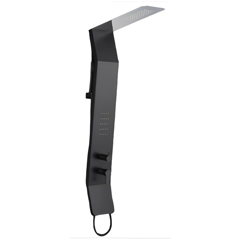 Душевая панель с тропическим душем 137х22 см черная Cerutti SPA Chika B CT9255