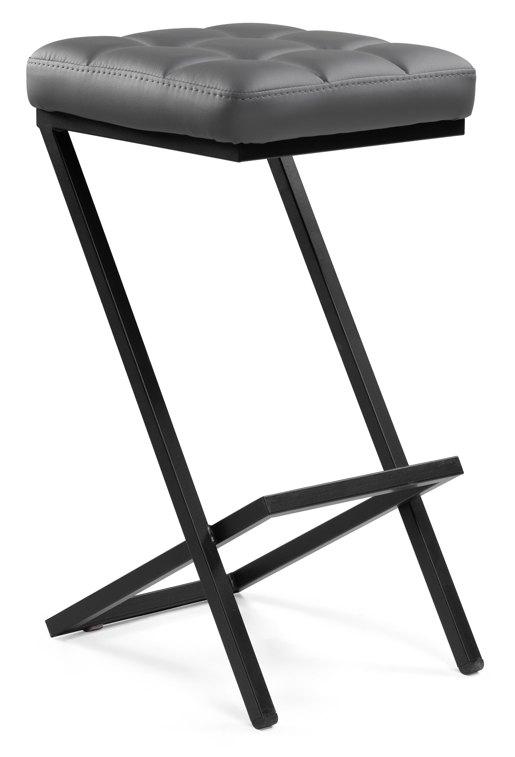 Полубарный стул на металлических ножках темно-серый, черный &quot;Амаури&quot;
