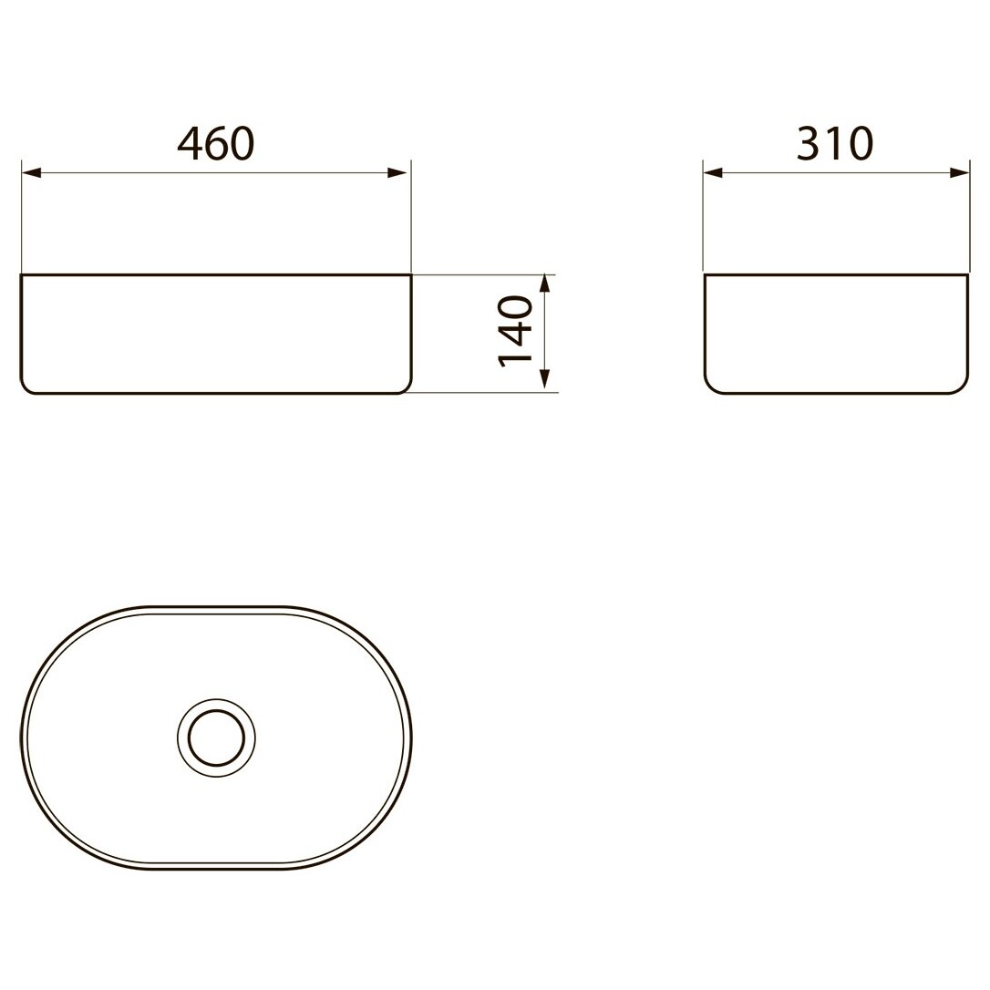 Раковина накладная овальная фарфоровая белая Point "Виктория 46" PN43062 - изображение 5