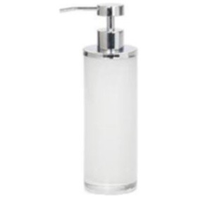 Диспенсер стеклянный для жидкого мыла 22х6 см белый, хром BA13124