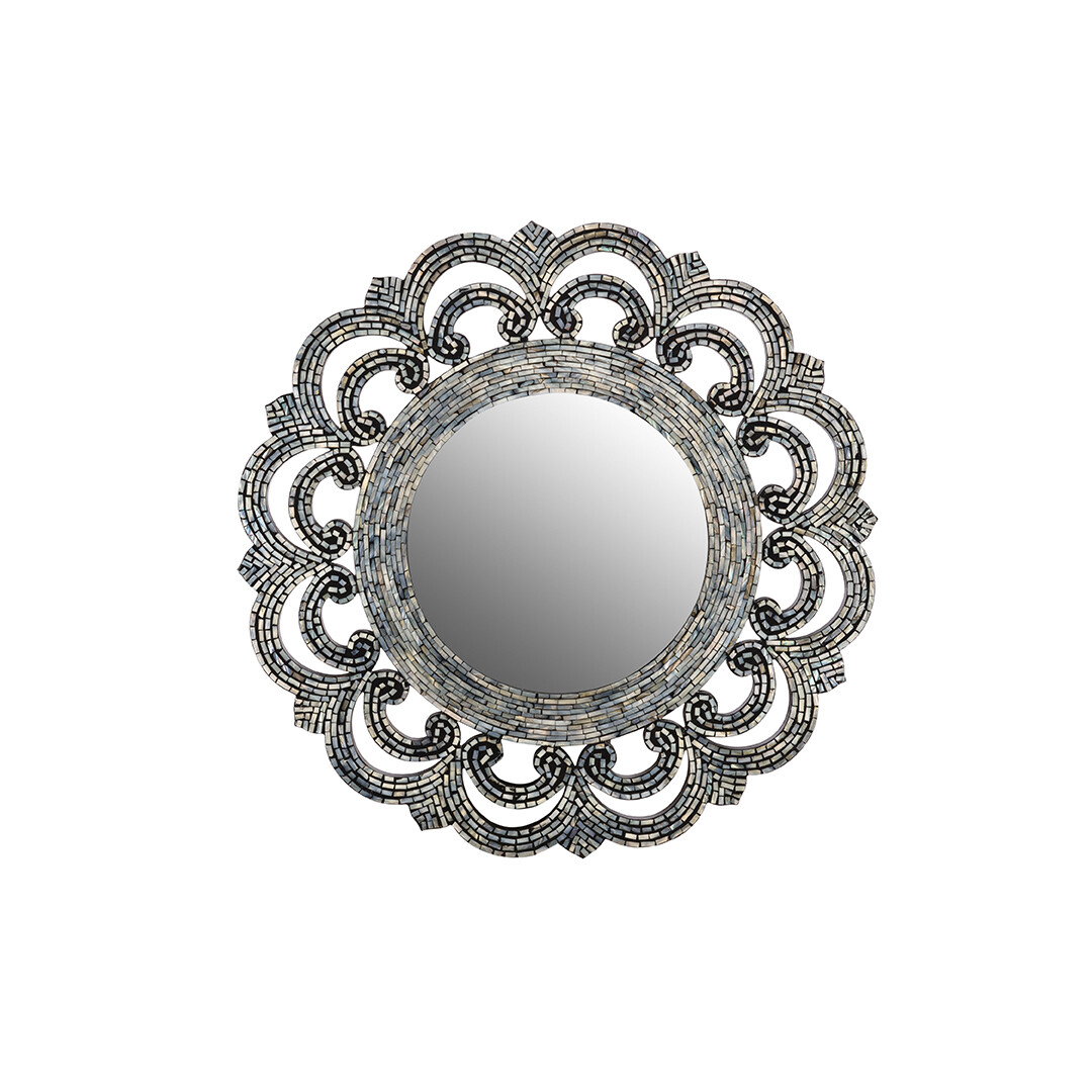 Зеркало настенное круглое 80 см &quot;Серебряная россыпь&quot;