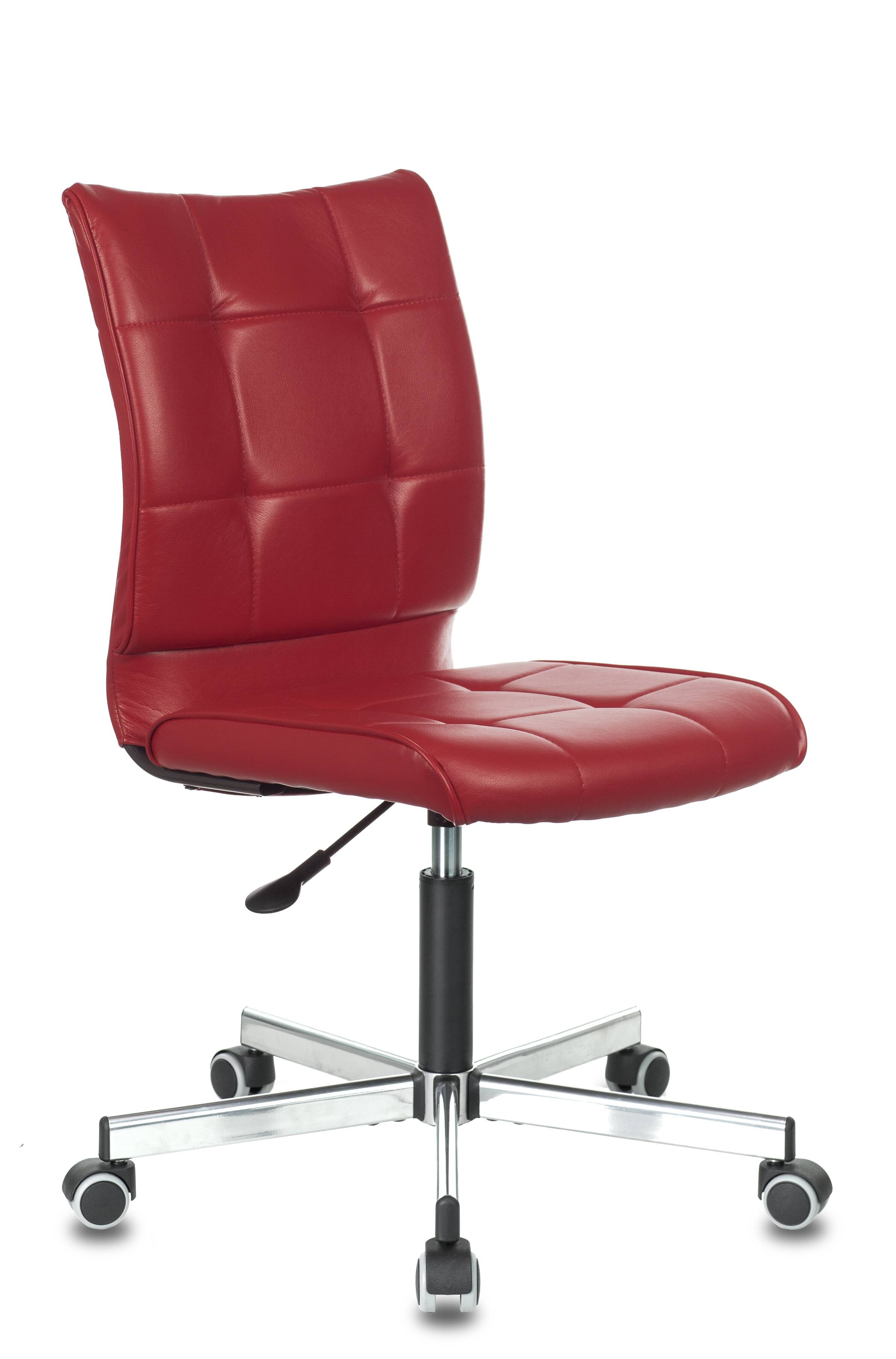 Кресло офисное экокожа, красное &quot;Бюрократ&quot; CH-330M