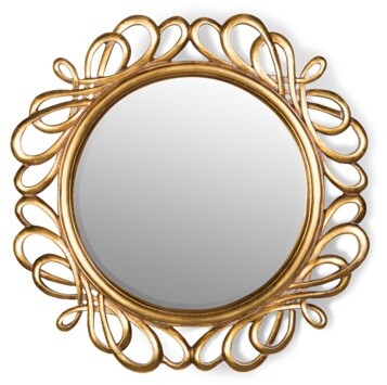 Круглое зеркало в ажурной раме 80 см золото Plexus Gold
