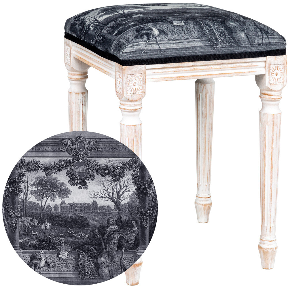 Табурет с мягким сиденьем бежевый, серый &quot;Дворец Монсо&quot; Petit 30111912