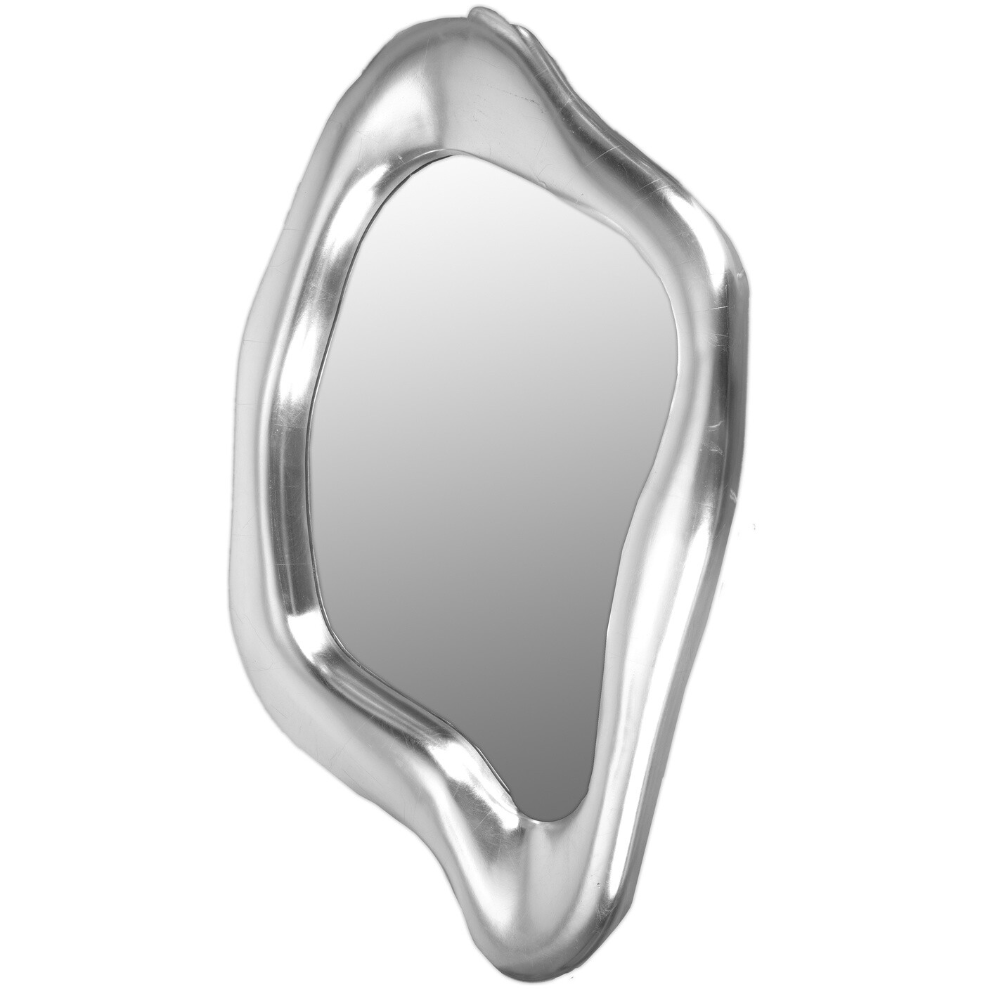 Зеркало настенное фигурное в раме 95 см серебристое GLA-45-029