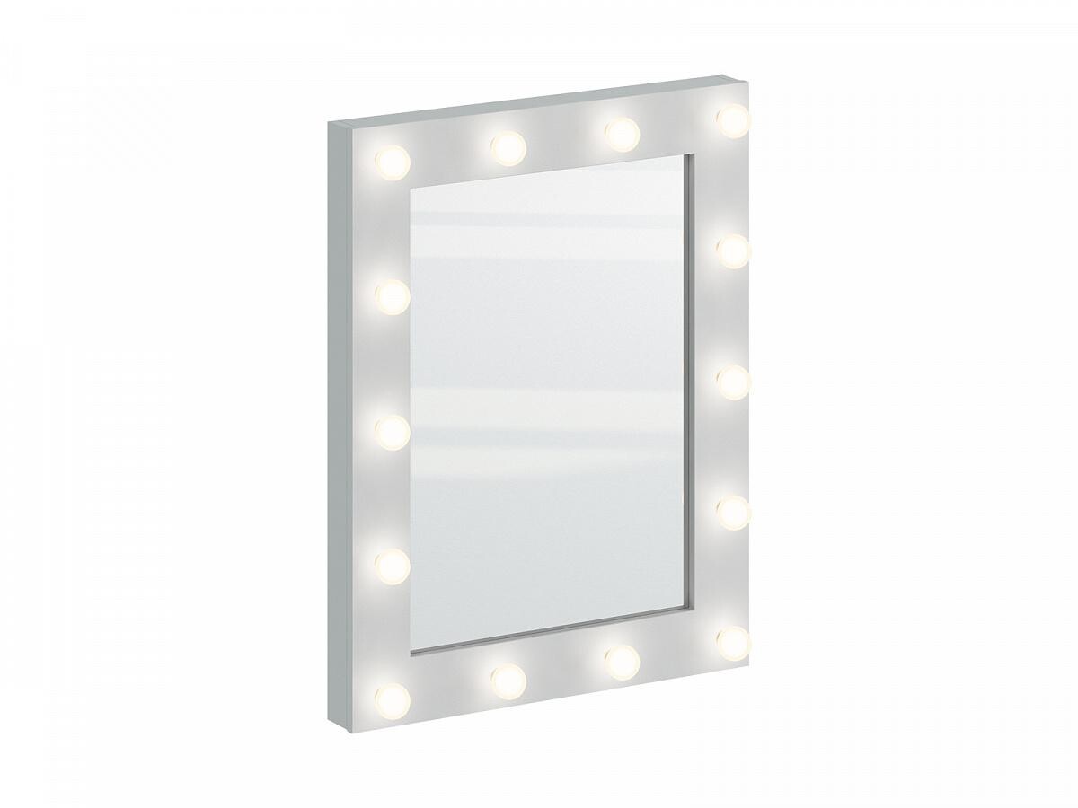 Зеркало настенное гримерное с подсветкой белое Onix
