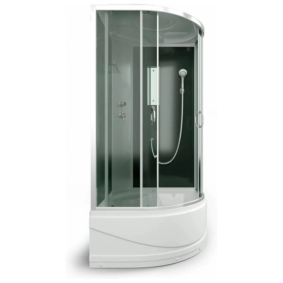 Душевая кабина четверть круга с высоким поддоном 100х100 см белая Erlit ER3510TP-C4-RUS - изображение 5