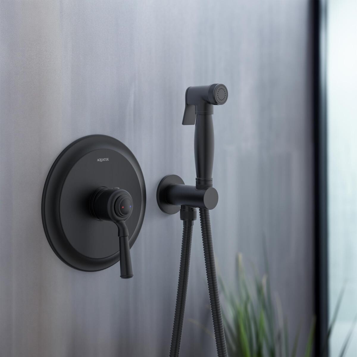 Гигиенический душ со смесителем черный Aquatek "Классик" AQ1519MB - изображение 4