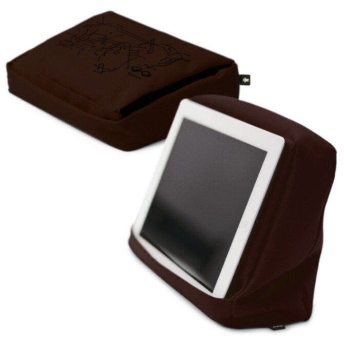 Подушка-подставка с карманом для планшета темно-коричневая Hitech 2 