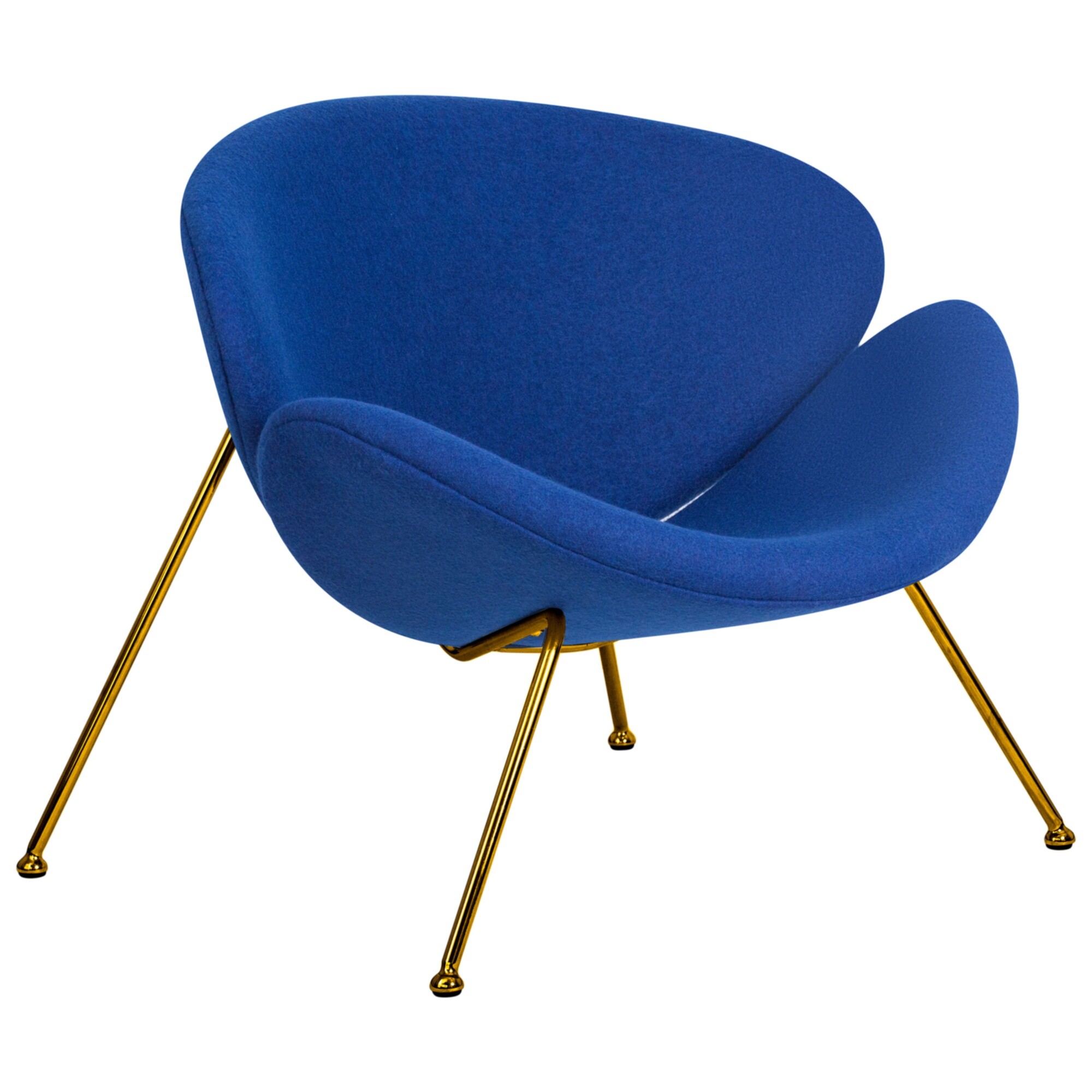 Кресло дизайнерское на металлических ножках синее Emily