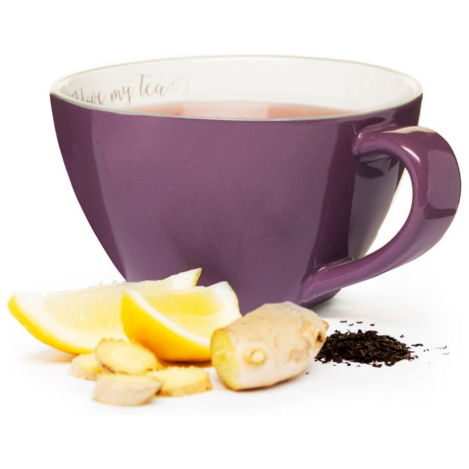 Чайная пара керамическая 400 мл фиолетовая Coffee & More
