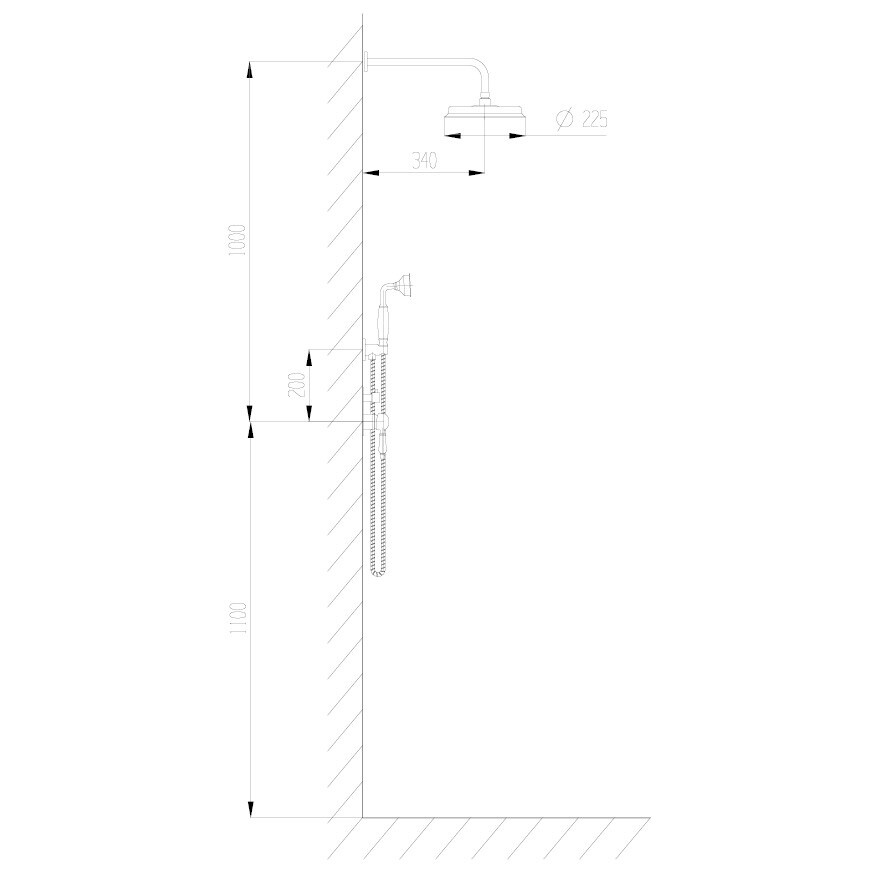 Душевой комплект встраиваемый с верхним душем черный Boch Mann Marbella Top BM8731 - изображение 7