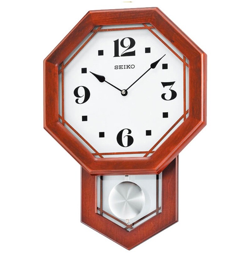 Часы настенные кварцевые деревянные 45х31 см орех QXC226B