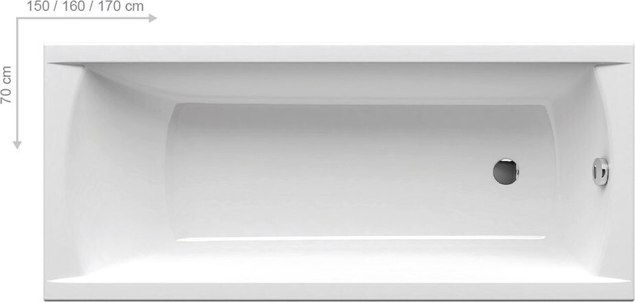 Ванна акриловая 150х70 см белая Ravak Classic C521000000