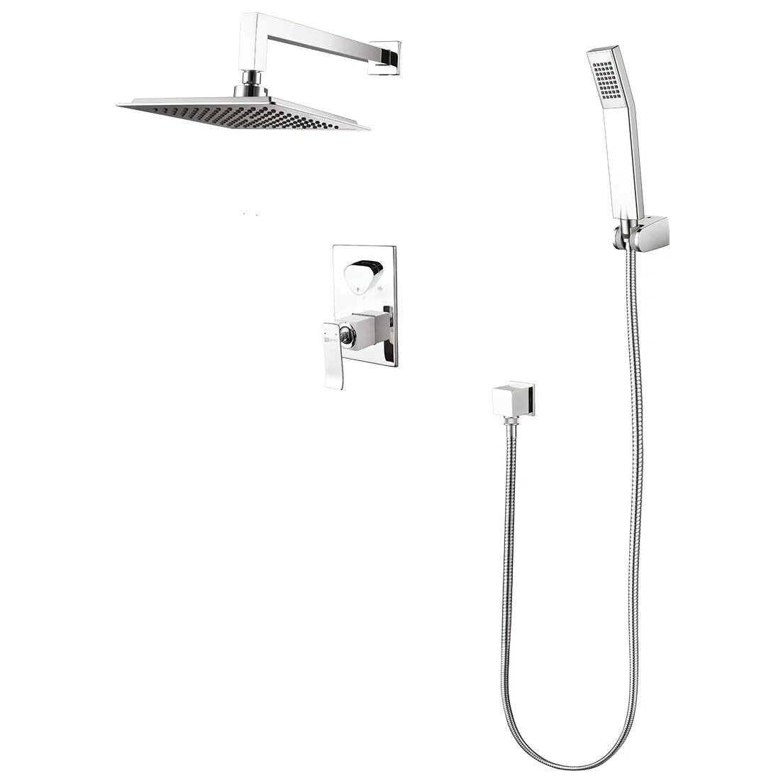 Душевой комплект встраиваемый белый, хром Lemark Contest LM5829CW