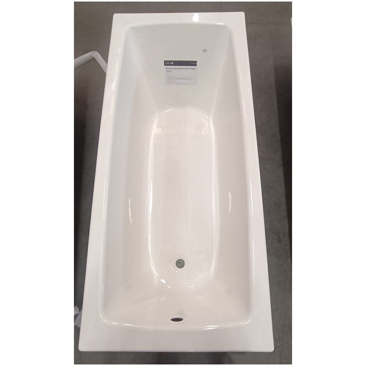Ванна чугунная 170х75 см белая Creto Flight 27-1175 - изображение 7