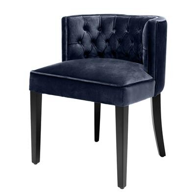 Стул обеденный мягкий синий Dining Chair Dearborn 