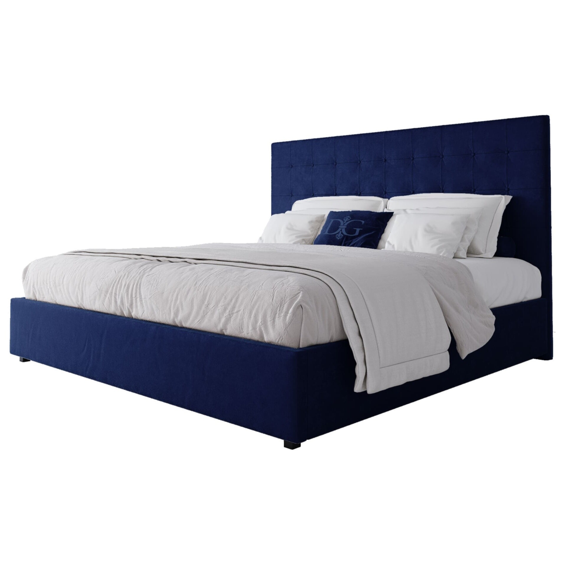 Кровать большая 200х200 Royal Black синяя
