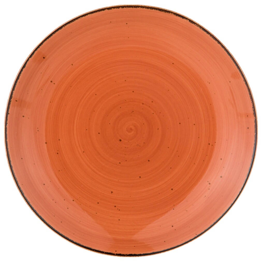 Тарелка фарфоровая обеденная 27 см оранжевая Nature
